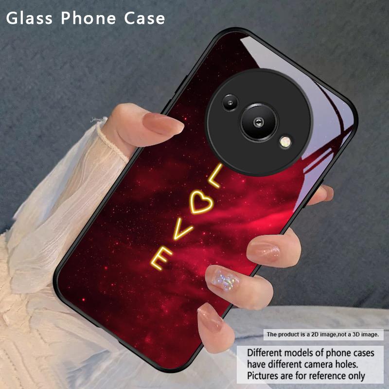 Brillante Flammenrose Für Redmi Note 8 9 9S 12S 10 Pro 11 12 13 Pro+ 14 Pro K60 Ultra 13C 14C A3 12 13 Schwarze Glas-Handyhülle