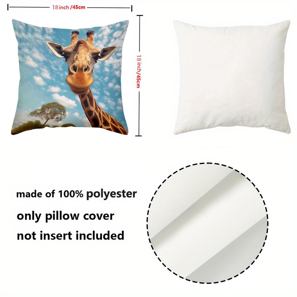 Giraffe Elephant Beach Pillows with Nature Scenes Polyester pillowcase, sofa decorative cushion cov Headboard Pillow