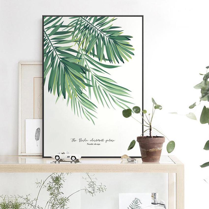 Minimalist Nordic Home Decorative Painting Green Plant Hotel Club Storefront Canvas Painting Wall Canvas Oil Painting Picture