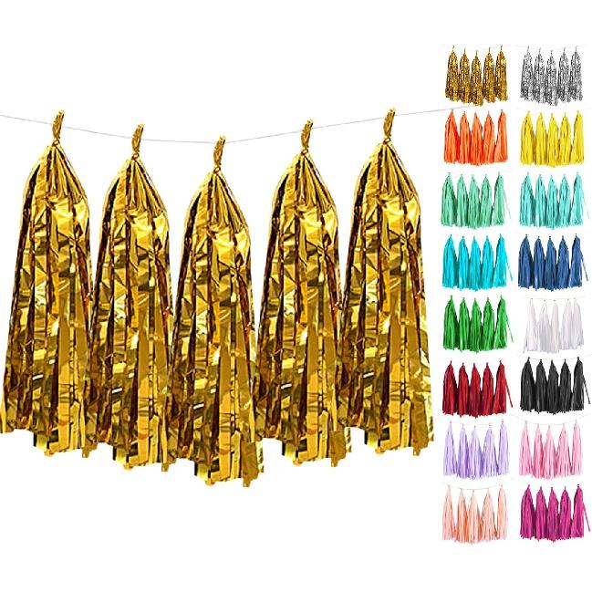 White Tassel Garland 20 Pcs, Tissue Paper Tassels Garland Banner for Party Birthday Wedding Decoration Baby Shower Table Decor