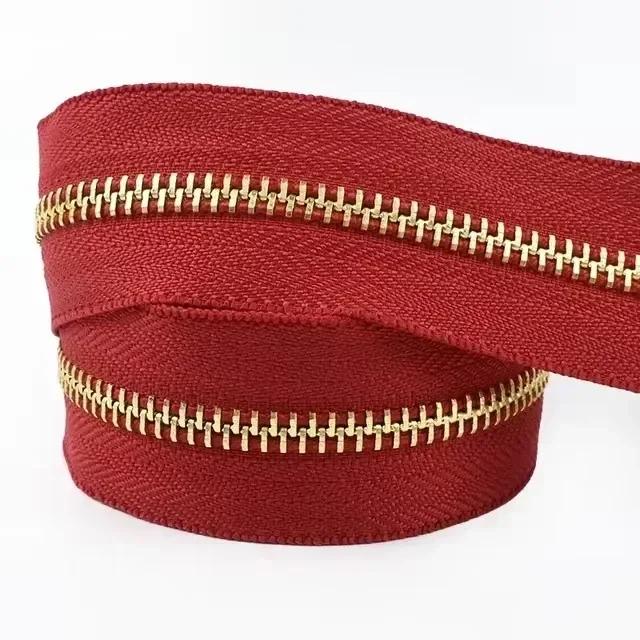 1-5 Yards 5# Meetee Metallreißverschlüsse zum Nähen Dekorativer Reißverschluss Meterware Kleidung Mantel Reißverschlussverschluss Reparatursets DIY Zubehör