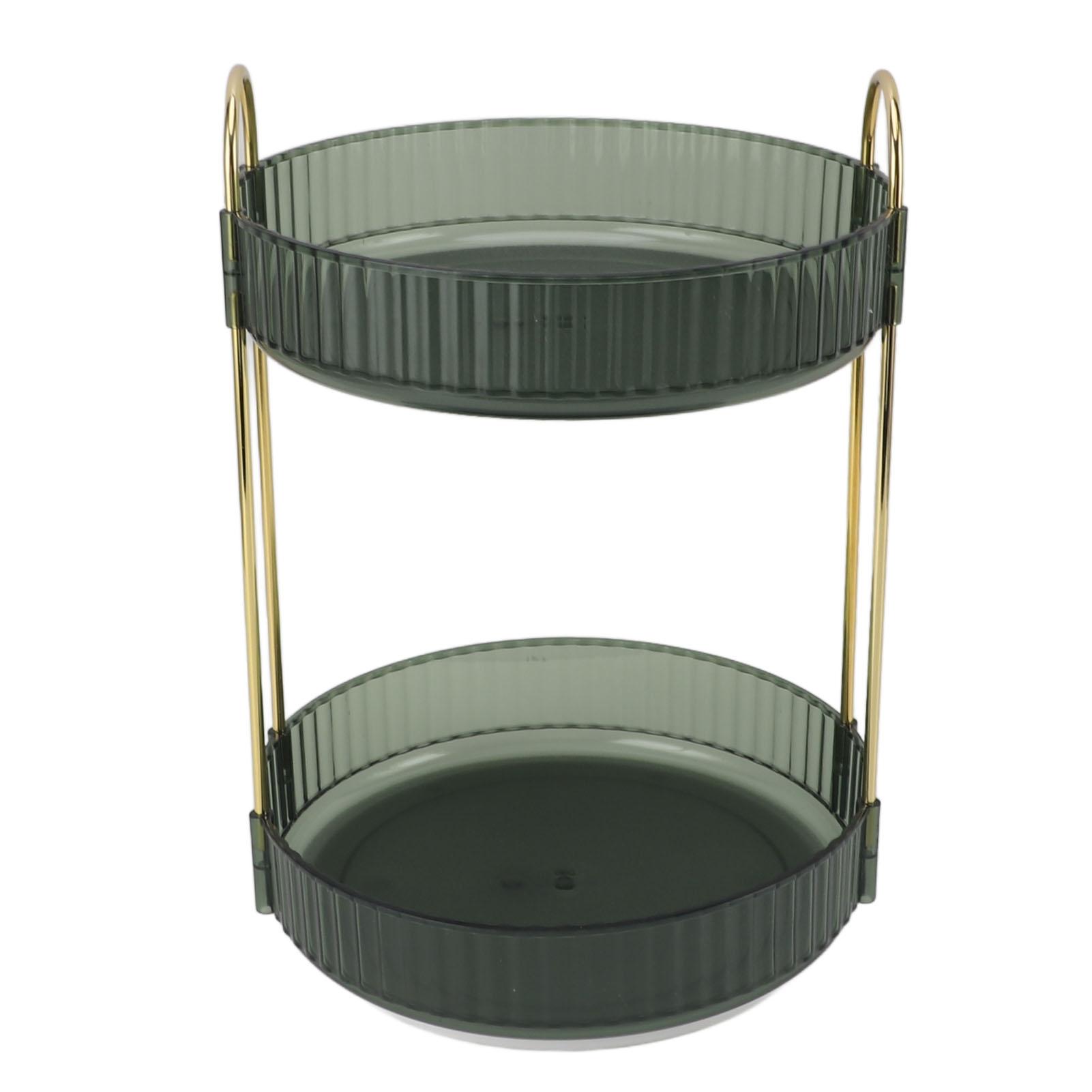 

Makeup Organizer Rack 2 Tier 360 Deg Rotation Space Saving Cosmetic Countertop Organizer for Bedroom Bathroom Kitchen зелений