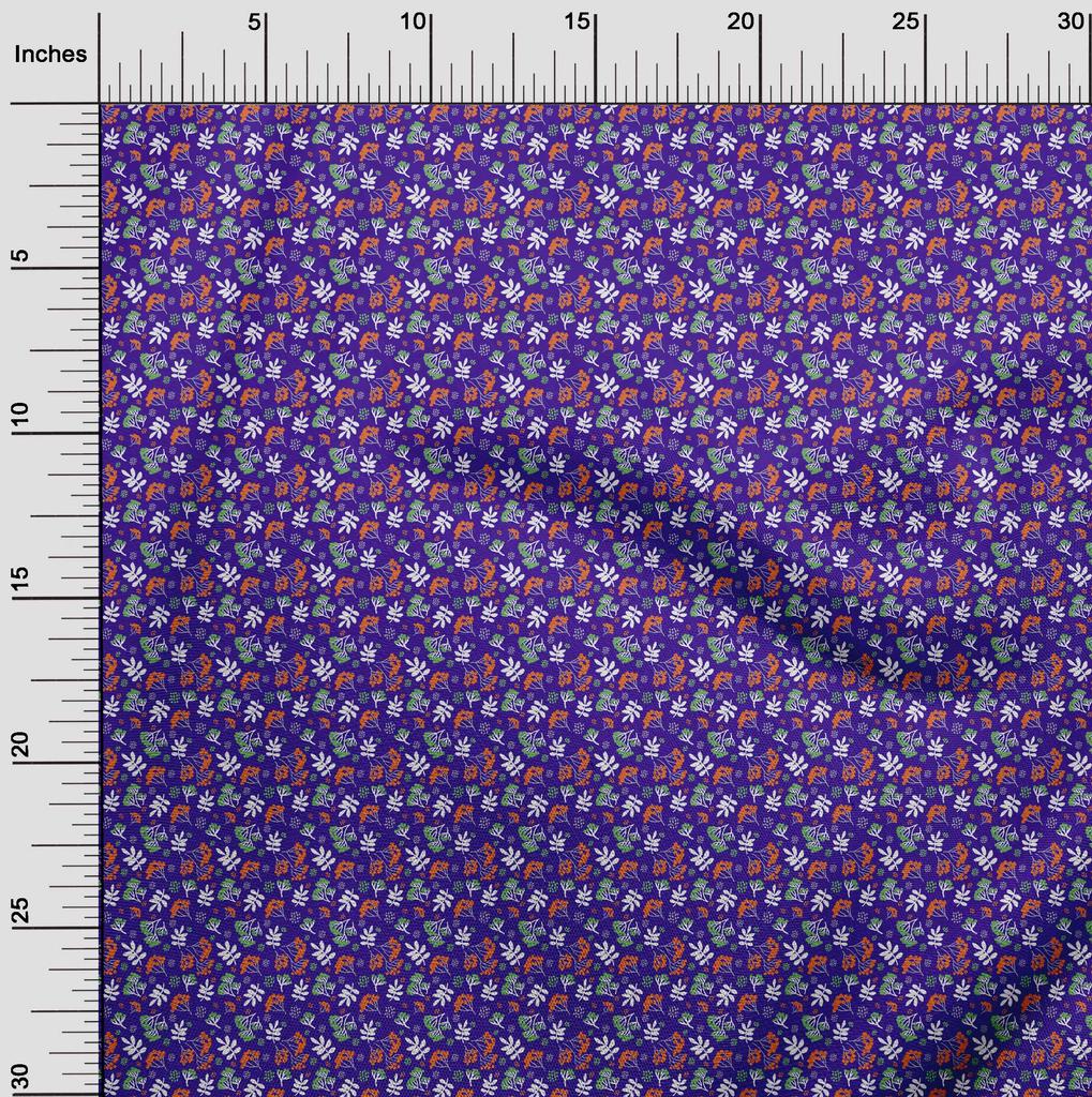 oneOone Blauer Baumwoll-Flex-Stoff, asiatisches japanisches Blumenkleid-Material, bedruckter Stoff, Meterware, 40 Zoll