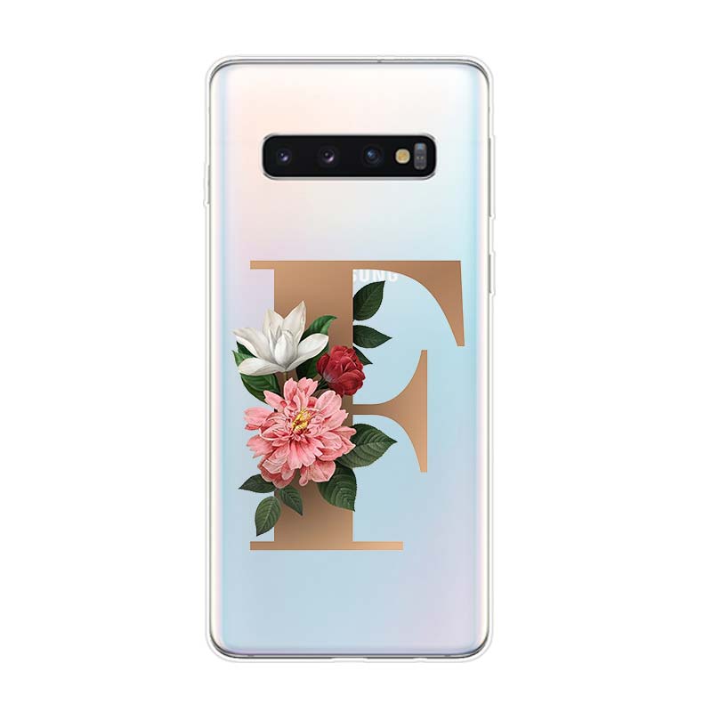 Buchstabe Alphabet Blumen A Silikonhülle Für Samsung Galaxy S21 S20 FE Ultra S10 S10E Lite S9 S8 S7 Edge Plus Handyhülle
