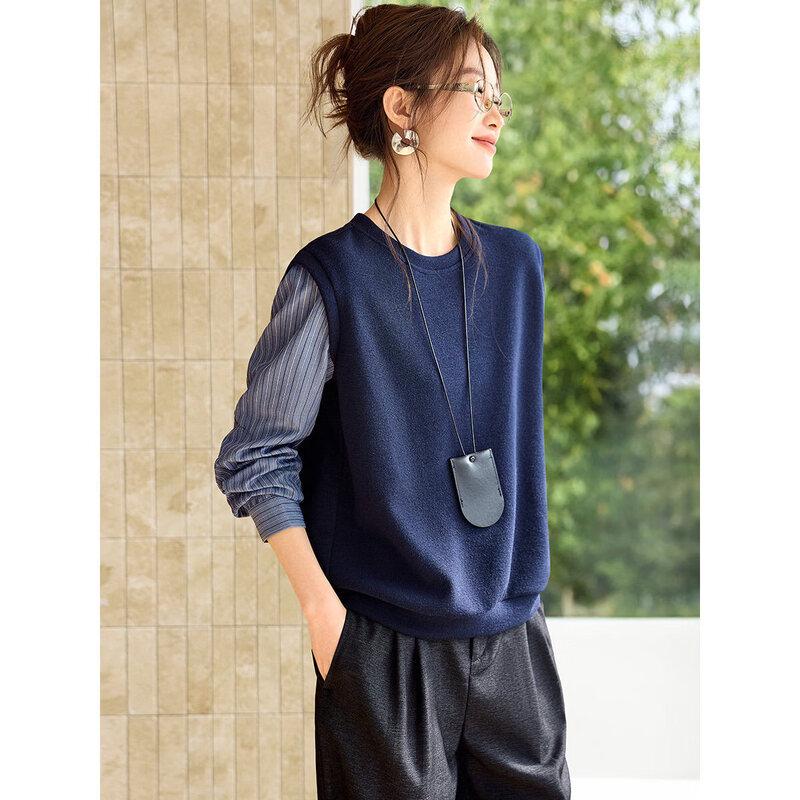 Mohan Yimei Color Block Long Sleeve Casual Sweatshirt L