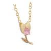 Elegant Tulips Pendant Necklace Gold Crystals Floral Jewelry Statement Pieces for Women Romance Wedding Accessory