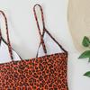 Fashion Leopard Pattern Backless Triangle Bikini Swimsuit For Beach Vacation