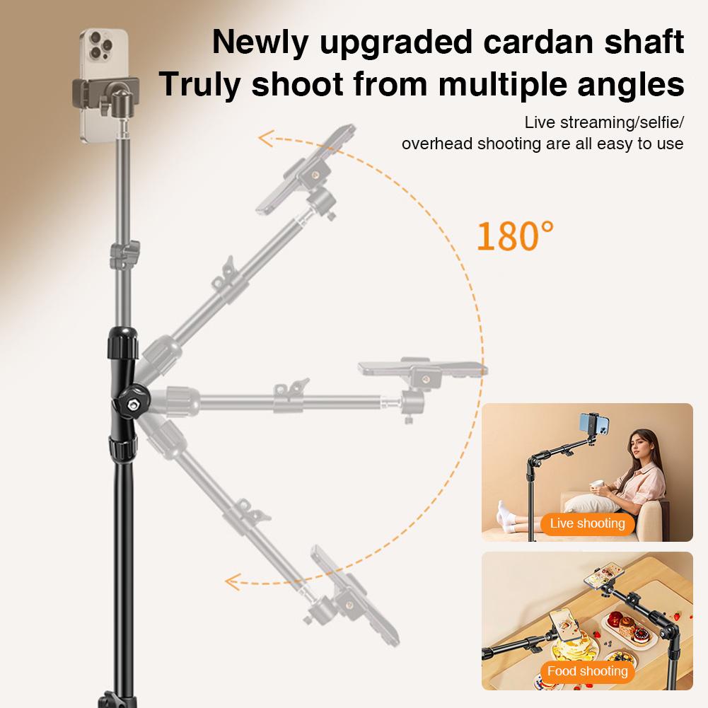 Horizontal Overhead Tripod Adjustable Cell Phone Tripod Stand Horizontal Stand for Recording/Watching/Vlog