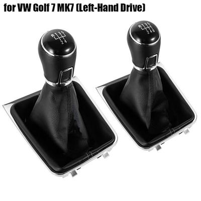 For VW Golf 7 Golf MK7 GTI GTD R 2013 2014 2015 2016 2017 LHD Car Leather Stick Gear Shift Knob with Leather Gaiter Boot Cover
