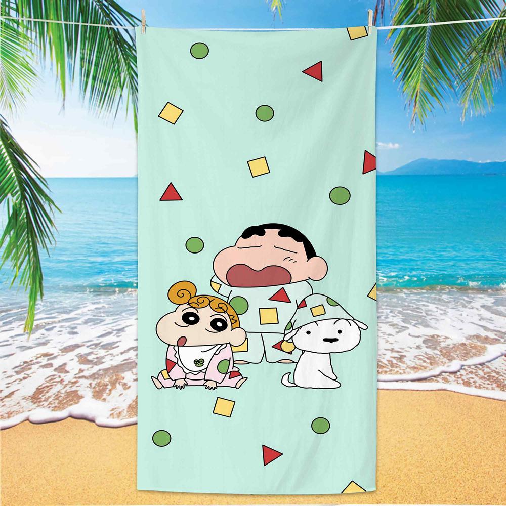 Extra Large Kids Quick Dry Bath Towel Cartoon Character Digital Print Double Sided Flannel Microfiber Beach Towel