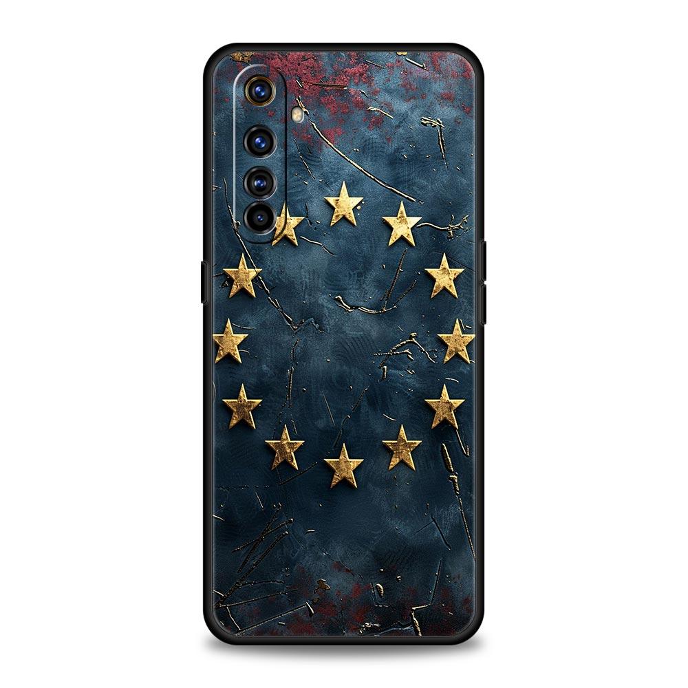

EU flag Phone Case For Realme 13 12 10 9 8 7 GT3 GT5 GT2 Pro Plus 5G C21 C25 C35 GT Neo 2 3 3T 5 Cover Realme 12 Pro 5G