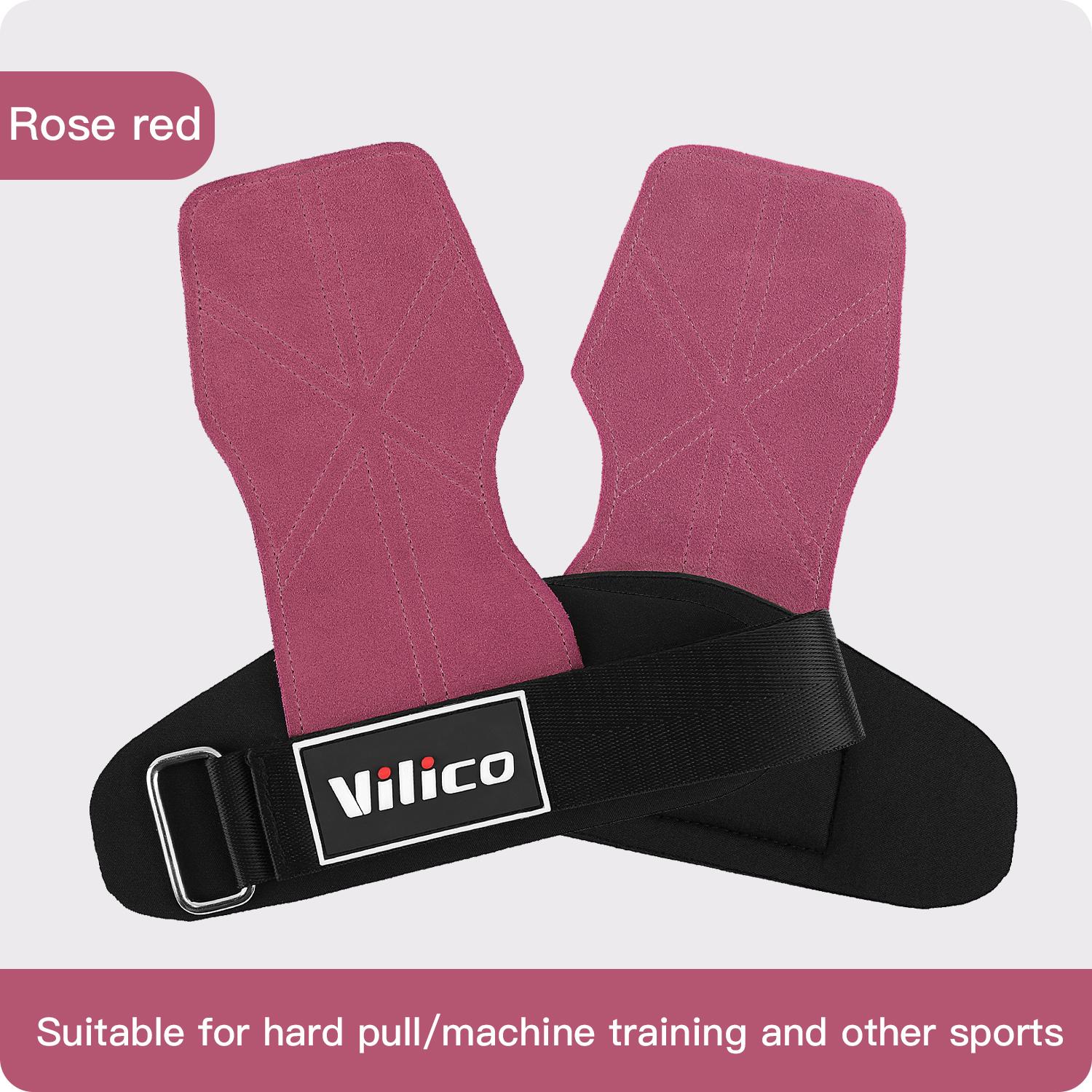 

2Pcs Cowhide Gym Gloves Grips Anti-Skid Weight Power Booster Belt Lifting Pull-Up Deadlift Workout Fitness Palm Fitness Training Guards