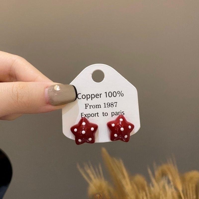 Hong Kong Style Real Gold Electroplated Leopard Print Circle Earrings Square Face Retro High-end Earrings Commuter Versatile Earrings Niche