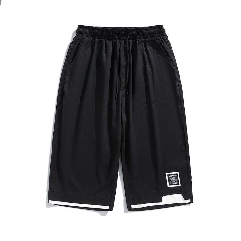 

Летние мужские универсальные повседневные шорты Koreon, уличная одежда, брюки-капри большого размера, большие размеры XL чёрный