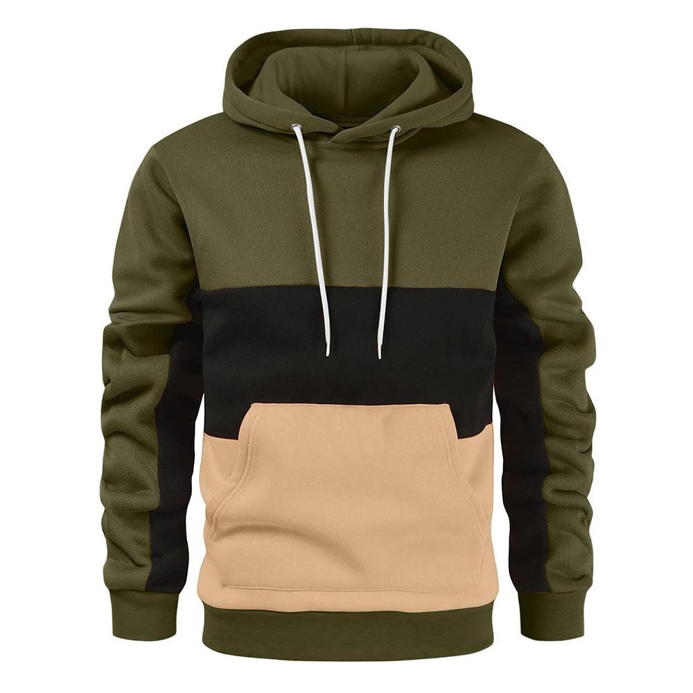 Men's Color Block Hooded Sweatshirt - Warm Autumn/Winter Fashion Jacket