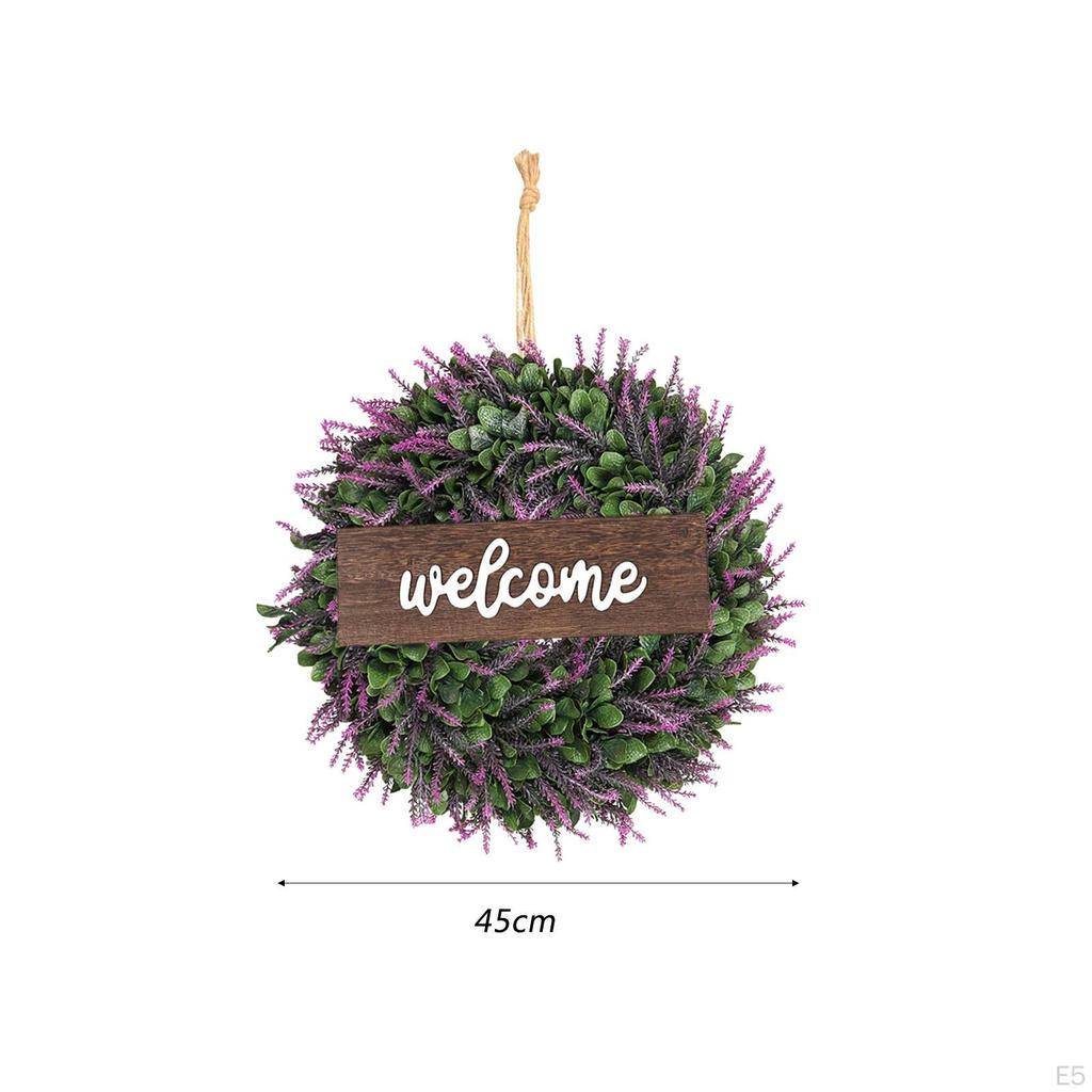 18 Inch Simulated Front Door Wreath, Handmade Realistic And Versatile Welcome Sign