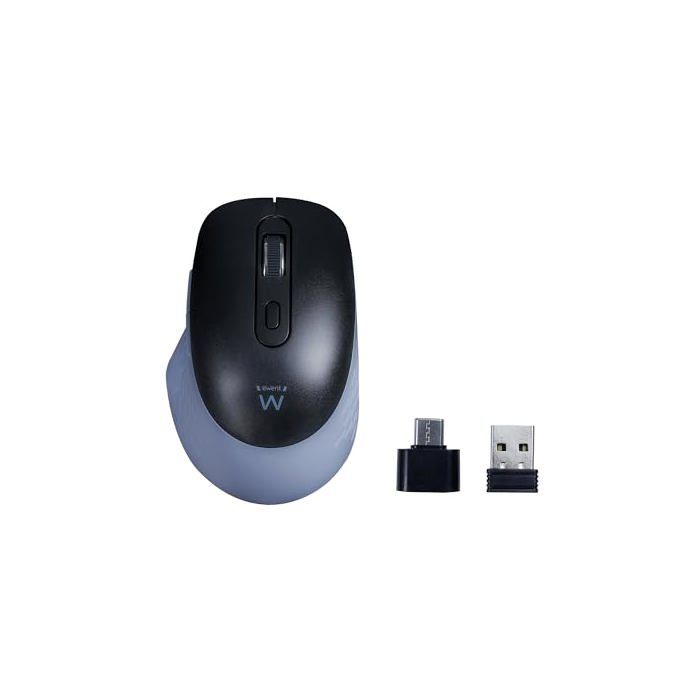 Multi-device Wireless Mouse - Ewent - Bluetooth 3.0/5.2 - USB-A/USB-C Receiver - EW3243 - Silent Click