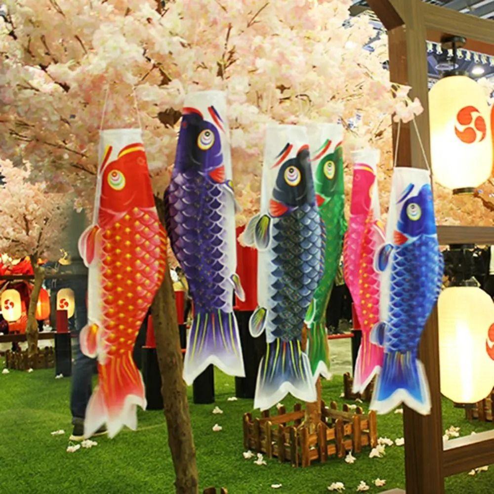 

Traditional Japanese Carp Flag Satin DIY Fish Flag Blank Japanese Koi Fish Flag Izakaya Room 25cm