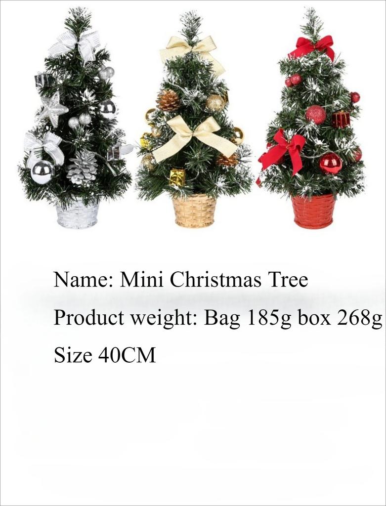 Mini Christmas Tree 40CM with Lights Artificial Christmas Tree Home Table Decoration  New  Party Decoration Props