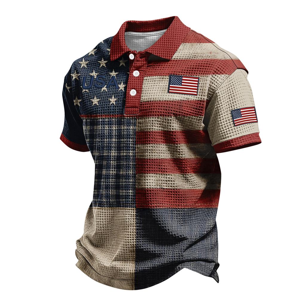 Men's Single Breasted Button Down Short Sleeved Casual And Comfortable Top