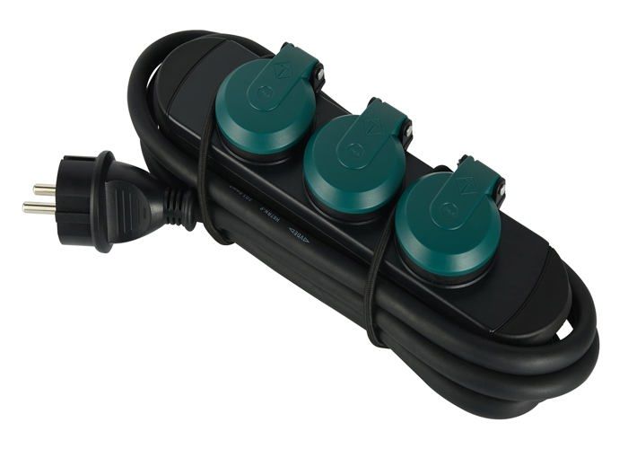 Bloc multiprises - electraline - 30923 - 3 prises - câble 1,4 m - ip44 extérieur