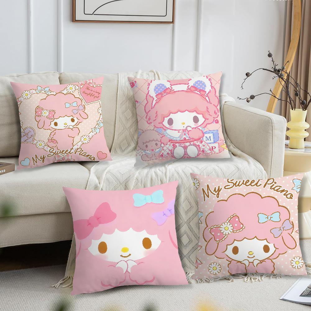 Kawaii Cute Cushion Cover Comfortable Soft Pillow Case For Sofa Living Room My Sweet P-Piano Home Office Decor Protective Covers