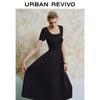 UR Women's French-Style Patchwork Draped Knit Dress