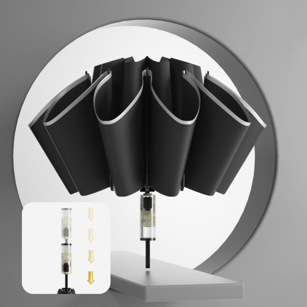 Reverse Folding UV Umbrellas Reflective Stripe Rain Umbrella Automatic Umbrella  Storm Resistant