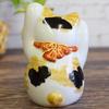 Waza No Kura Stylish Lucky Charm Ornament Kutani Ware with Both Hands Calico Perfect for Grand 60th 70th 77th and Other Birthday Feng Shui Interior