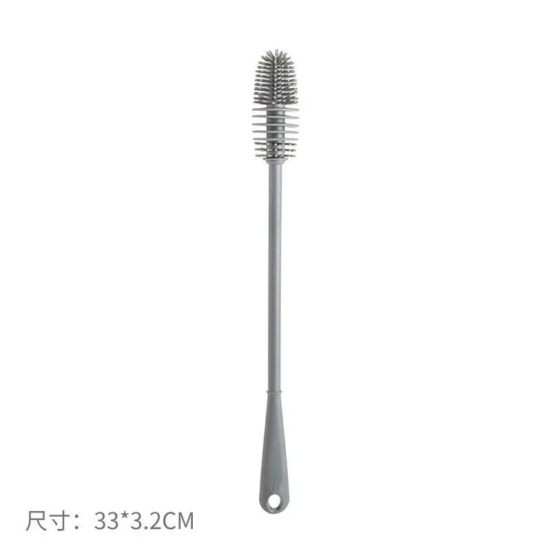 

Силиконовая щетка для чистки чашек, без мертвых углов и щелей, пластиковая щетка для чистки бутылок с молоком, бытовая щетка серый