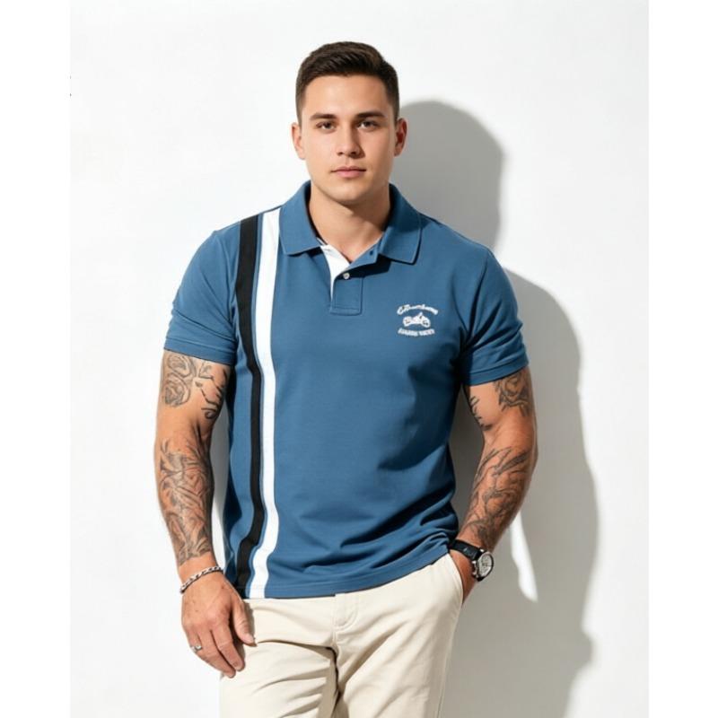 Men Short Sleeve Polo Shirt Summer Cotton Business Casual Brand Embroidery POLO Top Plus Size