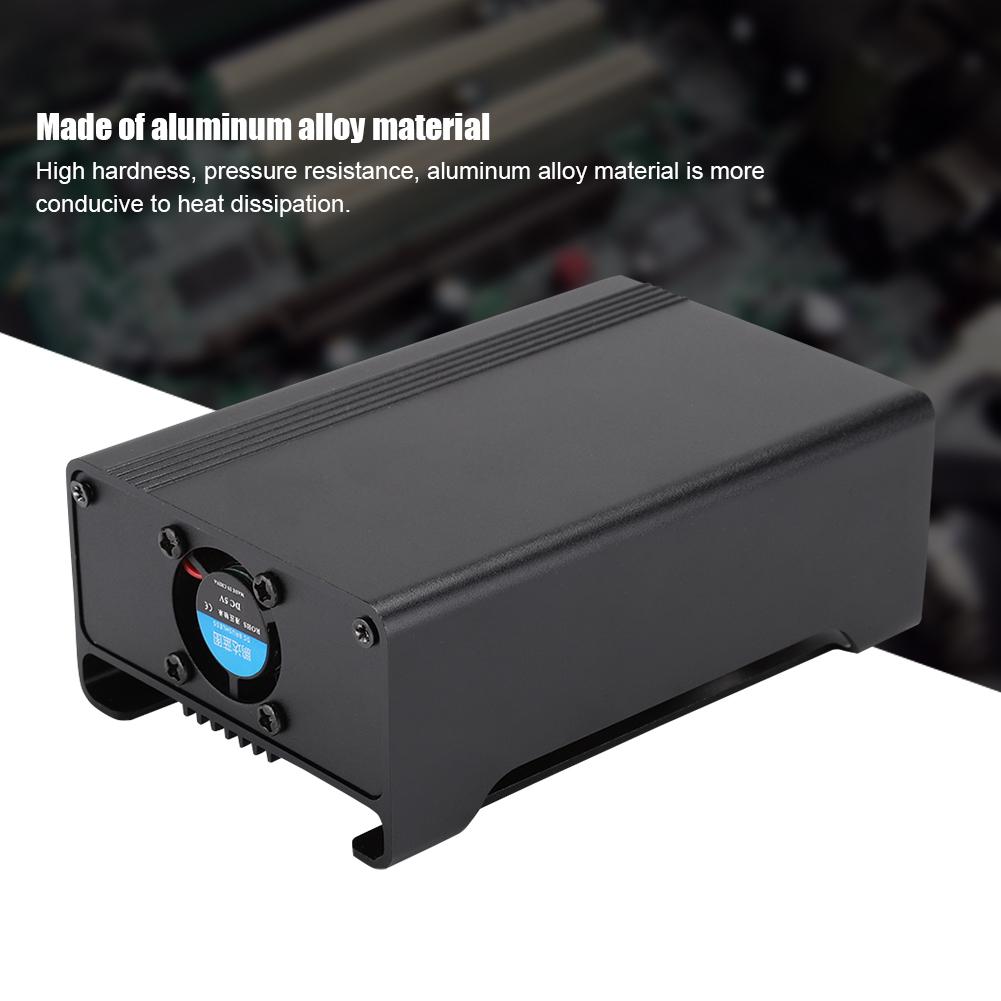 V1 Aluminum Alloy Metal Case with DC 5V Cooling Fan for Raspberry Pi 3 b 2 b RPB +(Black )