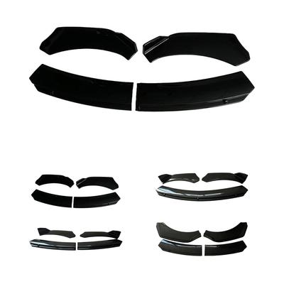4 PCS Universal Car Front Bumper Lip Spoiler 4-Stage Front Bumper Fixed Front Lip Chin Splitter Front Body Shovel For Most Cars