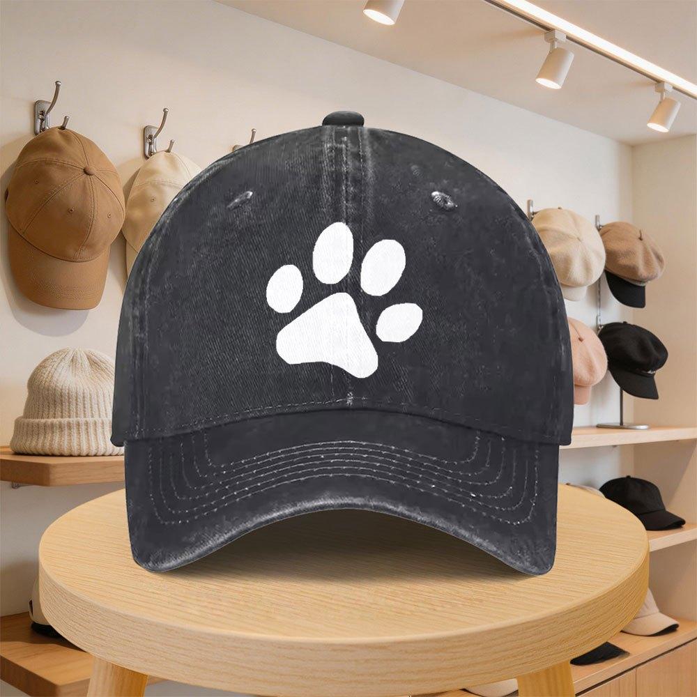 Mens Baseball Cap with Paw Print Versatile and Stylish Casual Hat Adjustable for Spring and Autumn Outings Travel Beach V