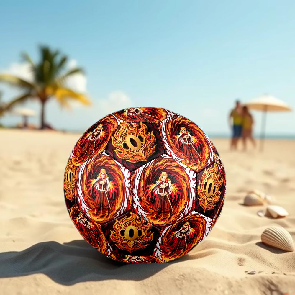 1pc Demon Slayer Kimetsu No Yaiba Football Soccer Ball Size 5 Indoor Soccer Ball Fashion Colorful  Backyard Game -Great For Sports Fans Gift HE11