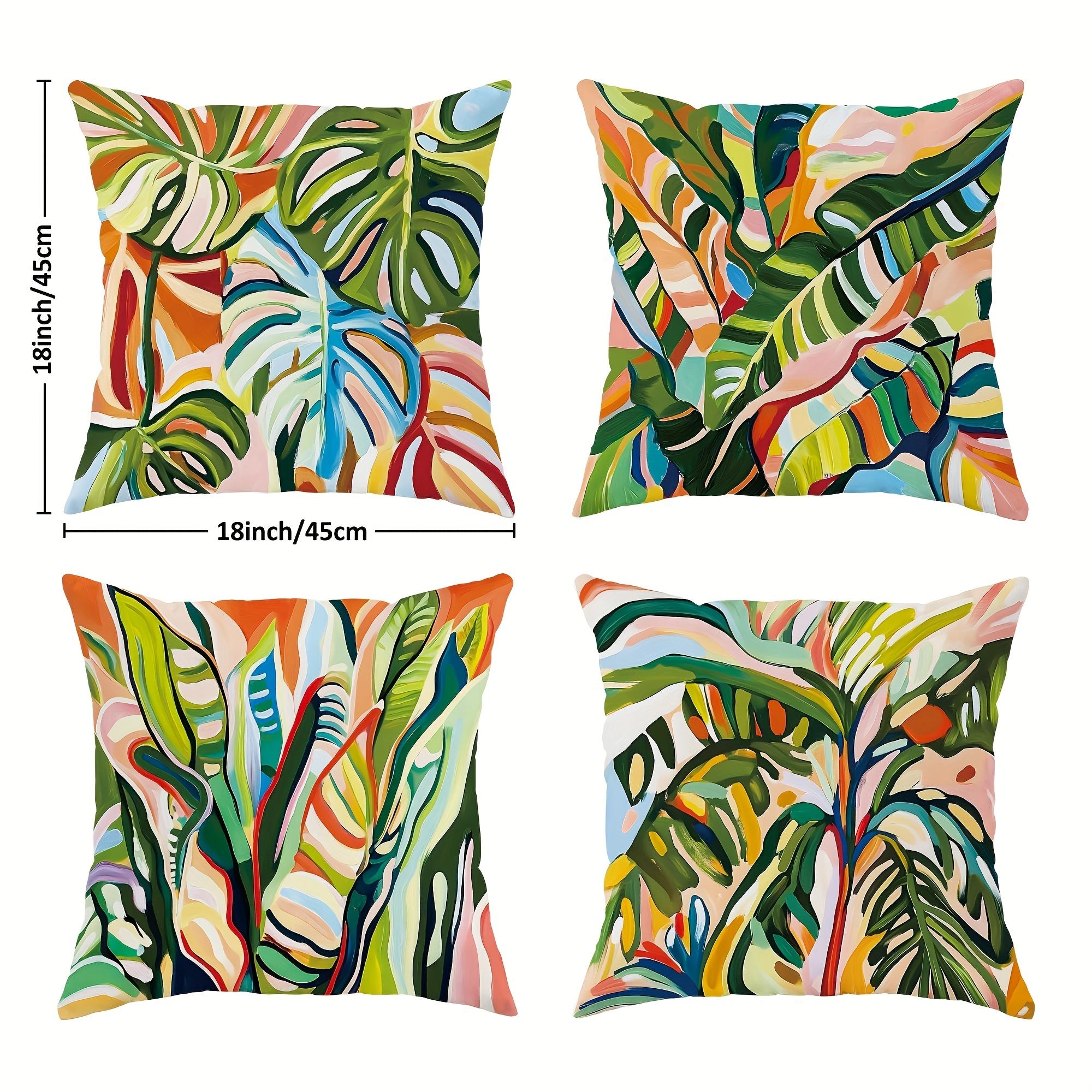 

4pcs Cute Kitten & Duckling Pillow Covers 45x45cm Animal Friends Floral Background Cushion Cases for Sofa Bed Decor Zipper 35x35cm 4pcs