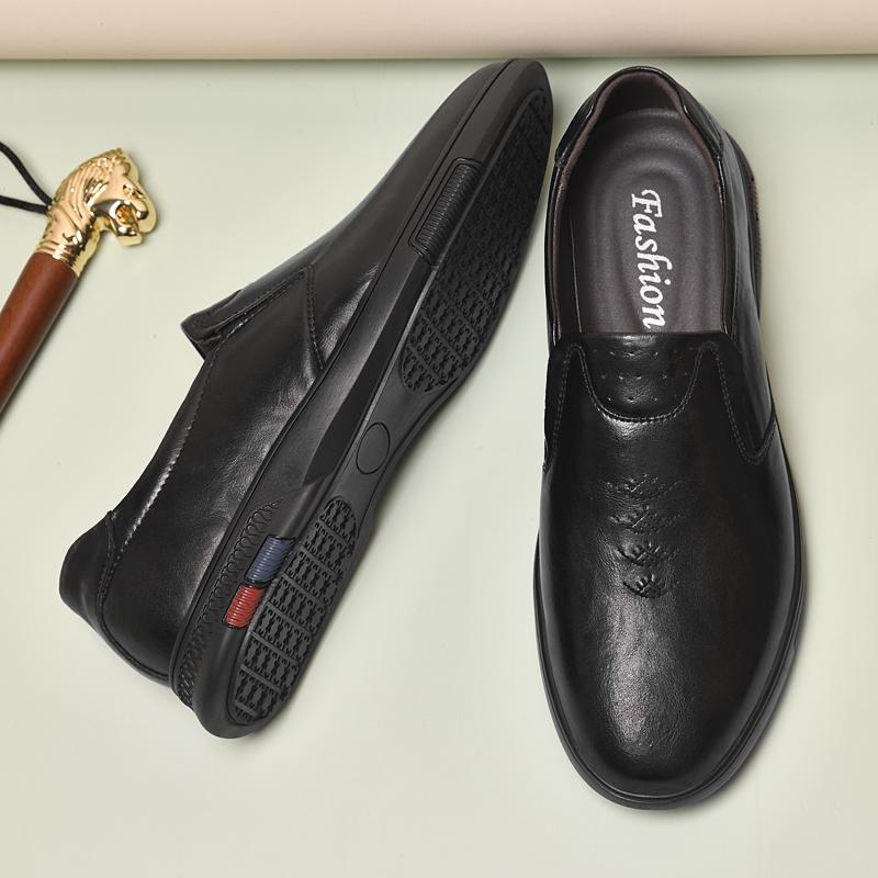 Fashion British Style Mens Loafers Genuine Leather Man Slip on Flats Outdoor Casual Shoes Business Men Driving Shoes All-match Moccasins