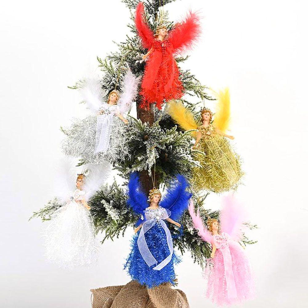 Gifts Attractive Feather Angel Doll Xmas Tree Pendants Home Decorations Christmas Ornament