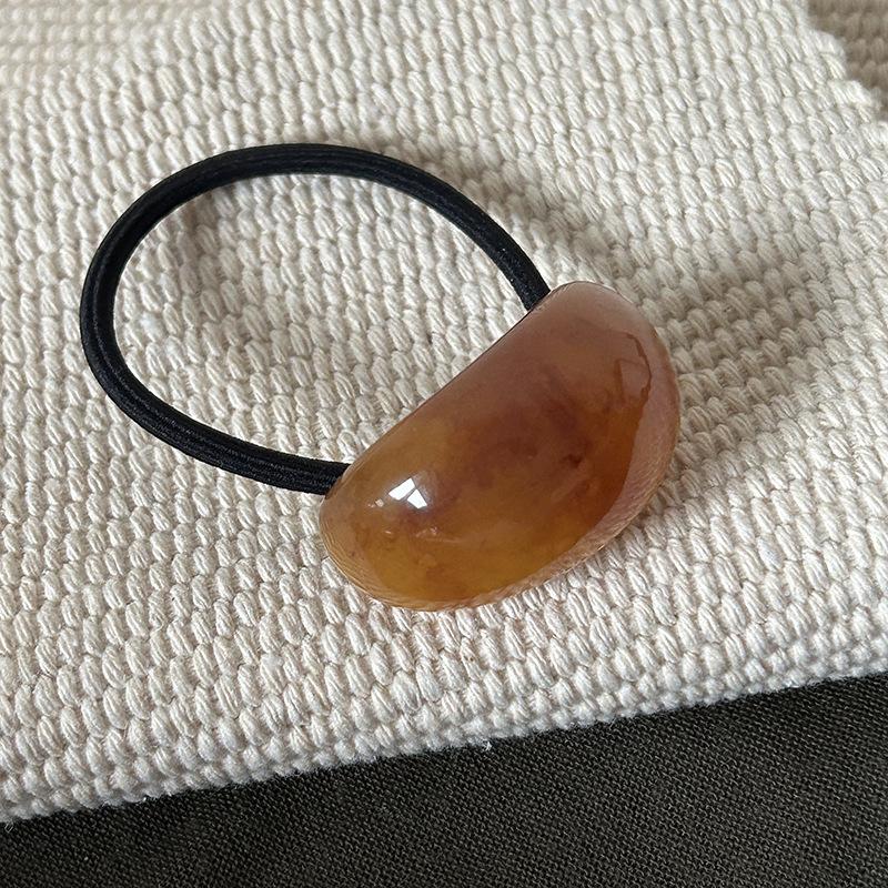 

Женские простые овальные резинки для волос для женщин и девочек, винтажная эластичная резинка для хвоста с геометрическим рисунком, веревка для волос кофейный