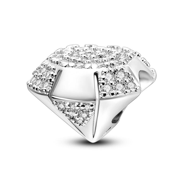 925 Silver Cute Rabbit Bear Dog Charms Bead Sparkling CZ Zircon Dangle Fit Bracelet DIY Birthday Jewelry Gift