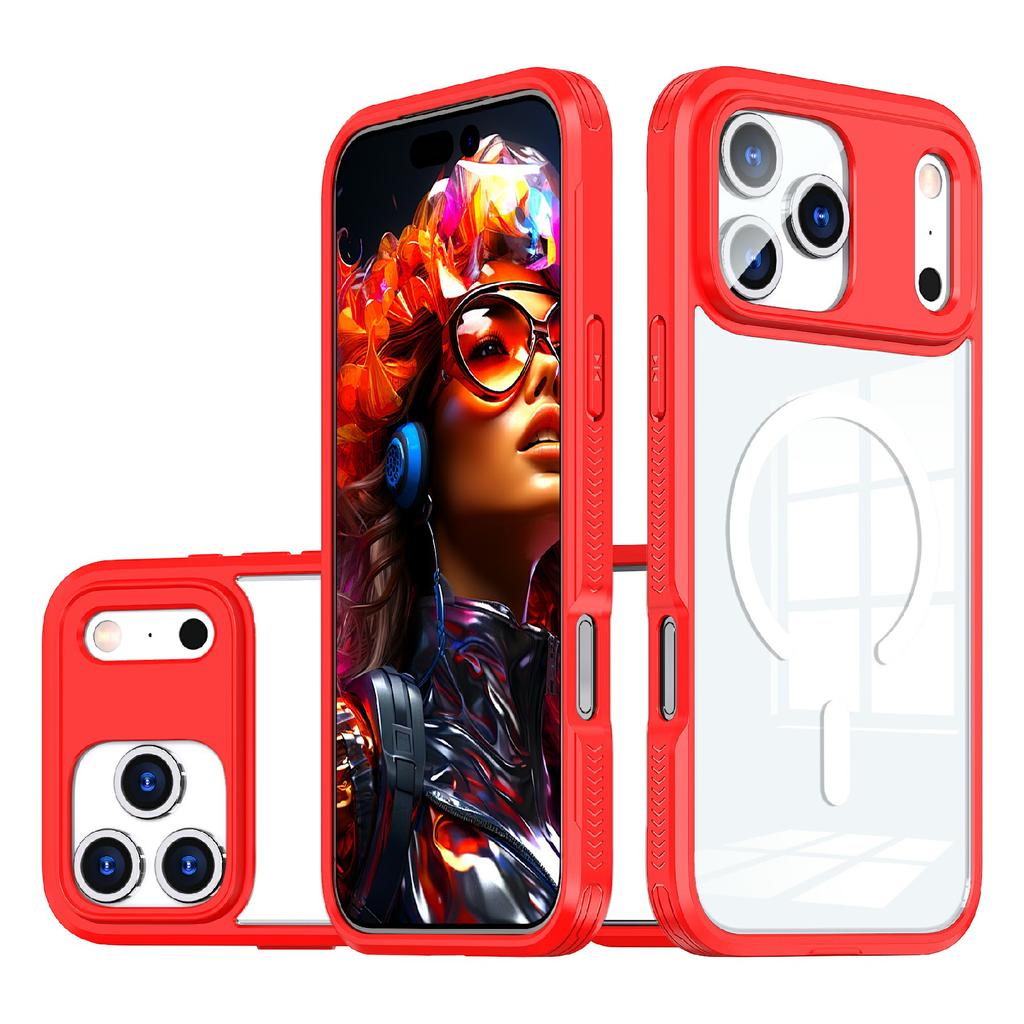 For iPhone 17 Pro Max Case Compatible with MagSafe TPU PC Clear Phone Back Cover