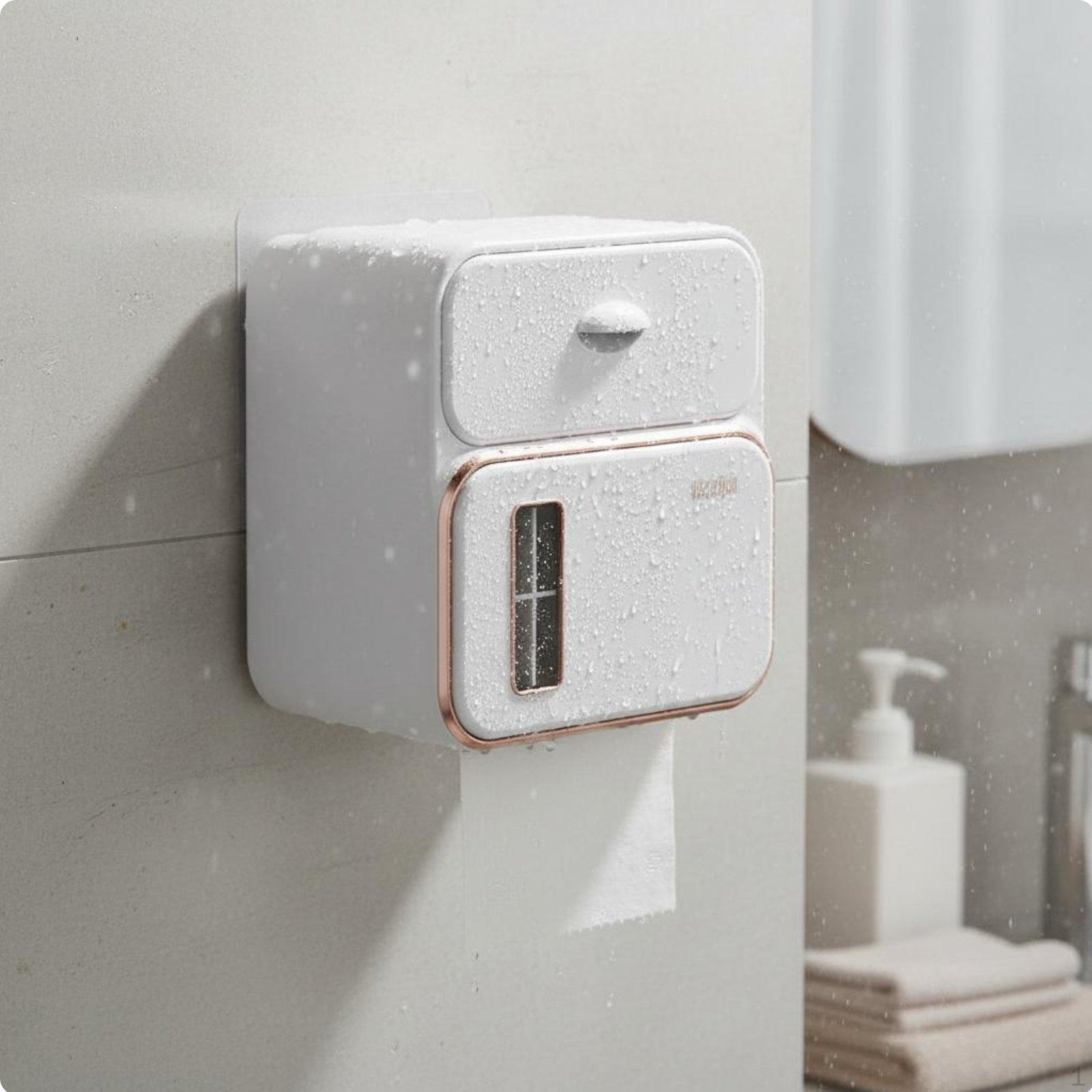 Waterproof Toilet Papers Holder Easy Installation Wall Mounted Tissue Box MultiFunction Dispenser