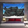 "Black Cats with Blue Eyes On Beach" Pattern Wall Hanging Tapestry Decorative Tapestry Home Decor for Bedroom and Living Room