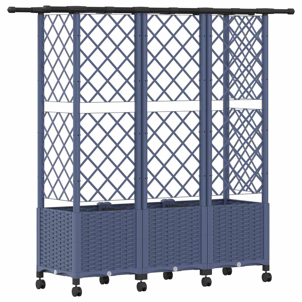 Raised Garden Bed with Trellis and Roof Gray 163.5 X 40 X 142 Cm PP