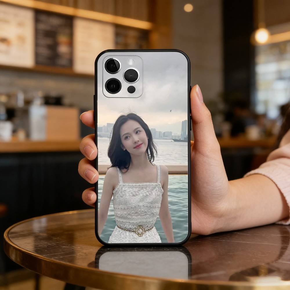 Chinese A-Actress Chen Duling Soft Silicone Black Cover,Phone Case For iPhone 17,16,15,14,13,12,11 Plus,Pro Max,XS
