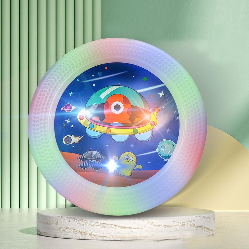 Non-Toxic Outdoor Led Flying Saucer Children Fashion Silicone Toy Ufo Training Parent-Child Game Interactive Toy Pet Dog Flying Saucer