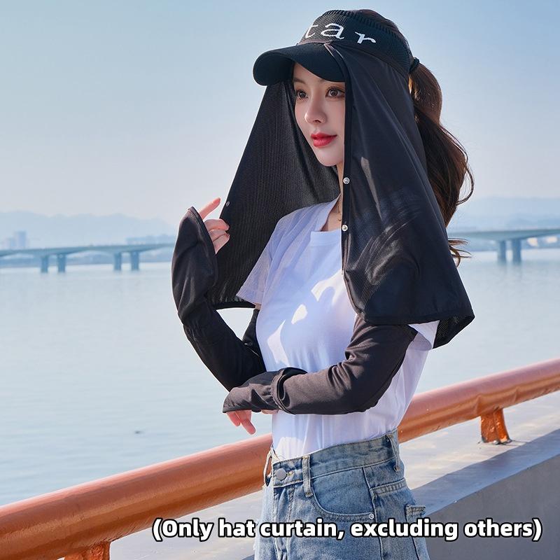 Summer Outdoor Sunshade Hat Curtain, Uv Resistant Sunshade Cloak, Safety Helmet, Baseball Cap, Sunshade Curtain