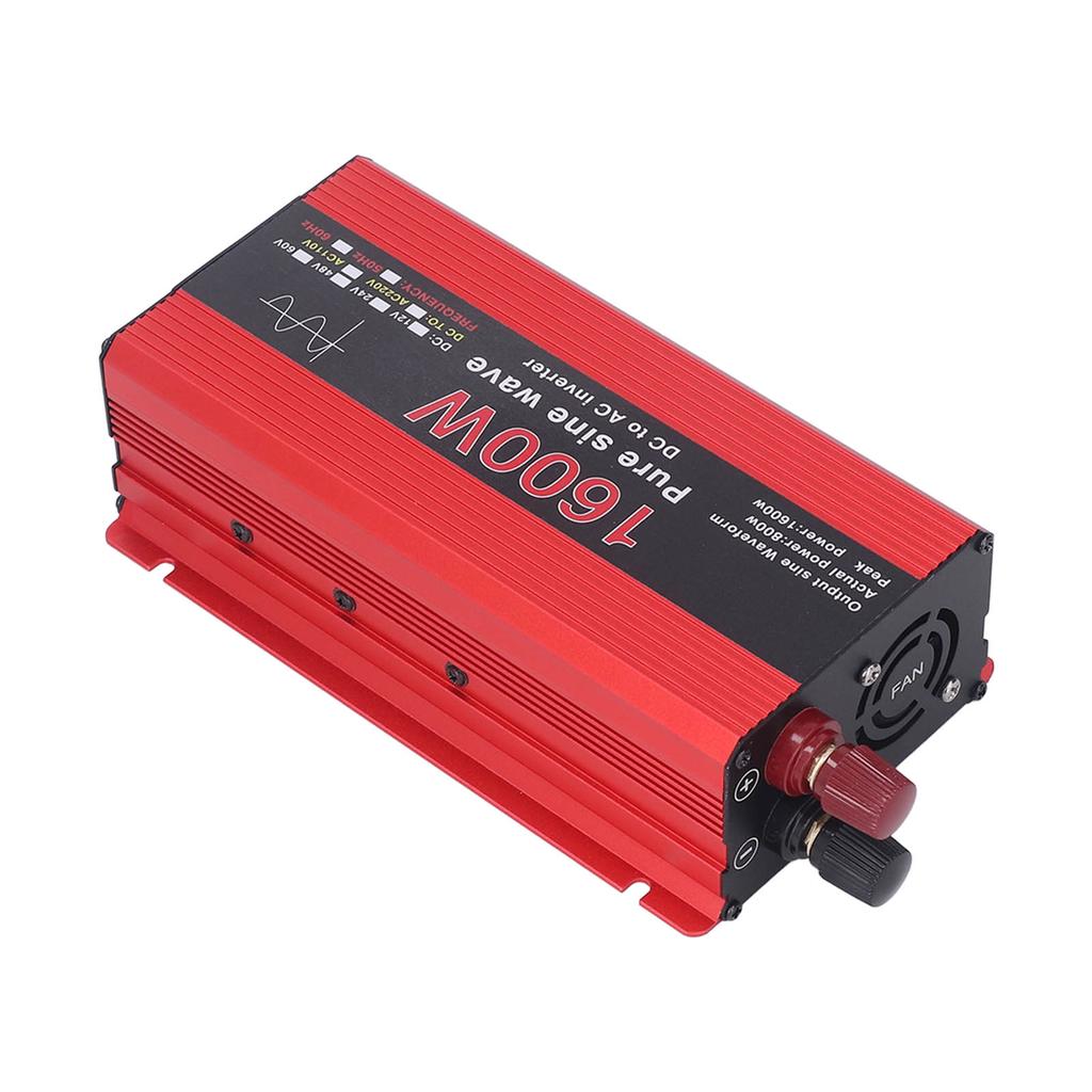 Reiner Sinuswellen-Wechselrichter 1600W Schützende Aluminiumlegierung Solar Outdoor Auto Wechselrichter für Schiff DC12V zu AC220V