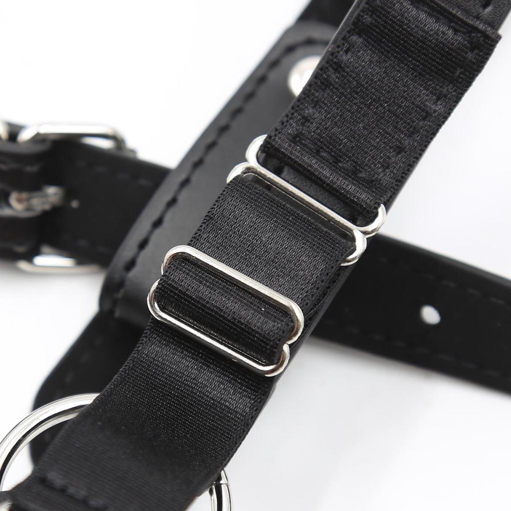 Silicone Three-Hole Ball Gag with Nose Hook Harness