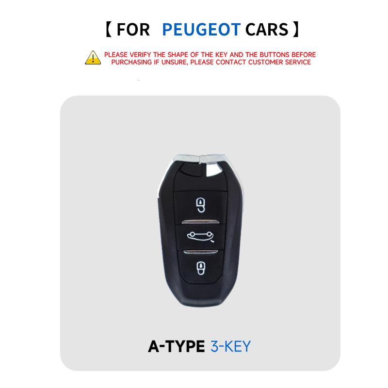 Genuine Leather Car Key Case Cover Key Bag For Peugeot GT-Line 206 207 208 301 307 308 407 408 508 607 Protect Set Accessories